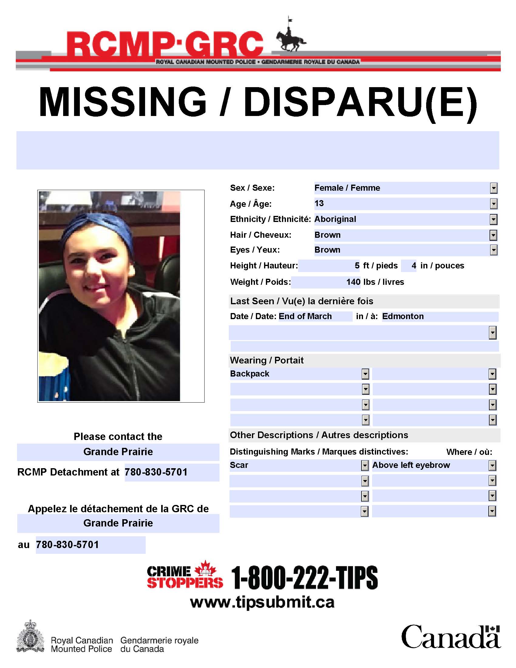 Update Missing Edmonton Teen Found Safe My Grande Prairie Now