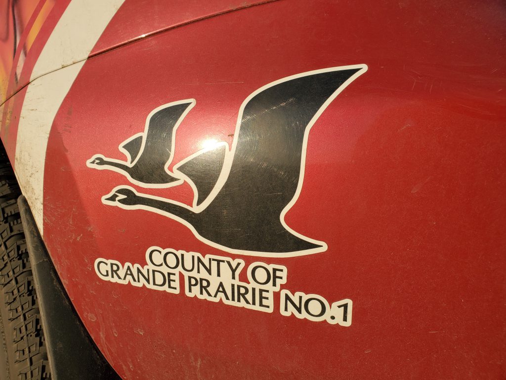 A County of Grande Prairie Regional Fire Service vehicle (Erica Fisher, MyGrandePrairieNow.com staff)