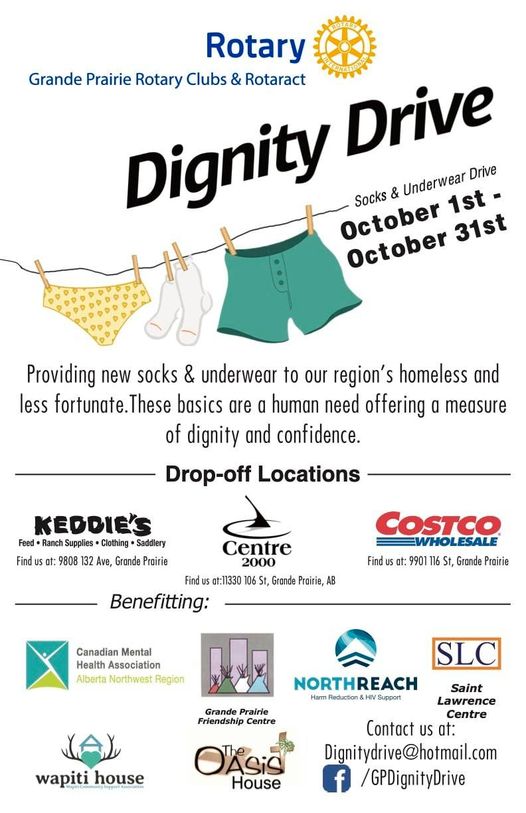 Grande Prairie Rotary clubs team up for month long Dignity Drive - My ...