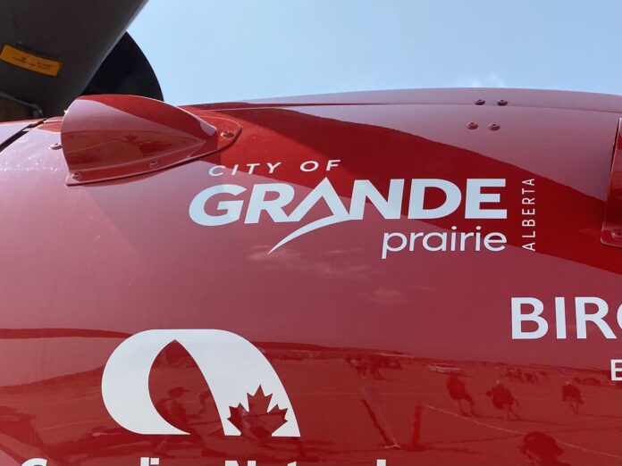 City of GP logo on STARS aircraft (Ethan Montague, mygpnow.com staff)