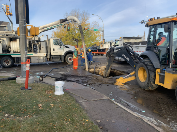 The water main break (Supplied, City of GP)