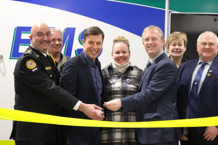 Provincial representatives, AHS representatives, cut the ribbon on new EMS facility in Valleyview (Ethan Montague, mygpnow.com staff)