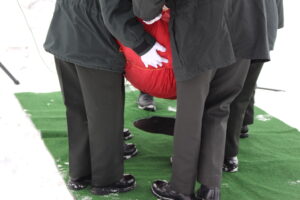 Cadets place the flags into their final resting place (Ethan Montague, MyGPNow staff)